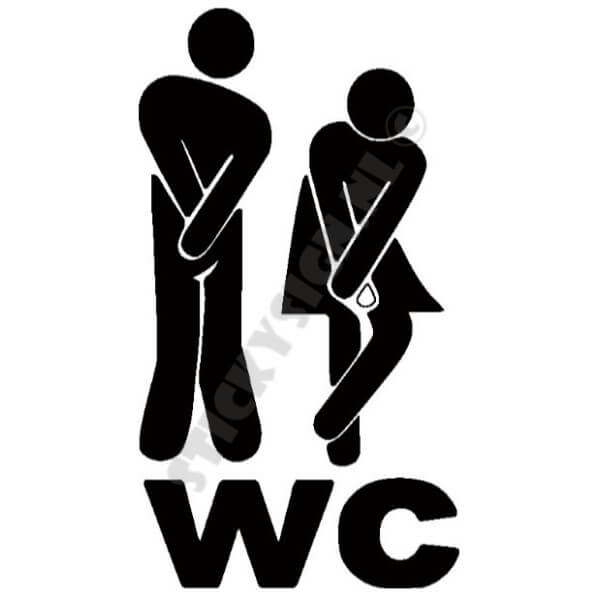 achterlijk persoon Uitbarsten Kietelen WC sticker langwerpig man en vrouw – Sticky Sign